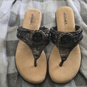 WHITEMT. Textured Brown Sandals